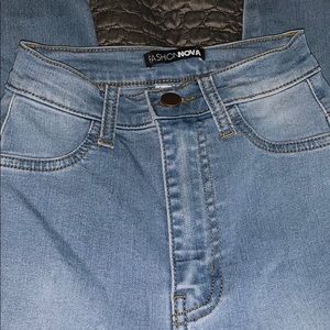 fashion nova classic high waisted light blue jeans